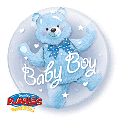 Qualatex 24" Baby Blue Bear Double Bubble