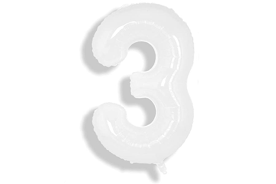 Winner Party 34" White Numbers Balloon