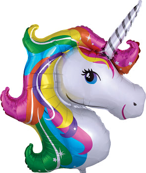 Anagram 33" Rainbow Unicorn Head Balloon