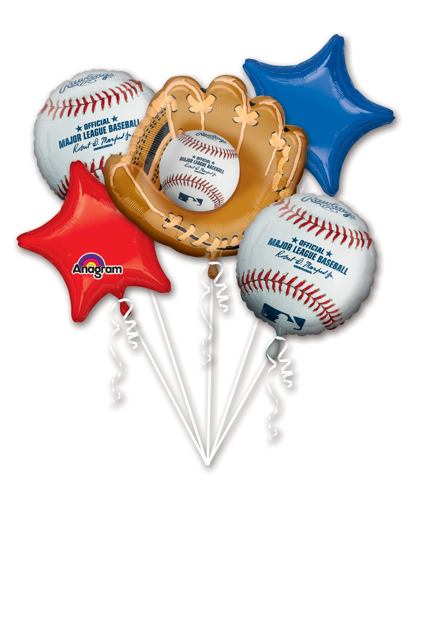 Anagram 23" Baseball Foil Balloon Bouquet 5ct