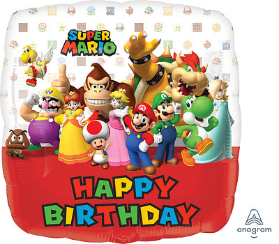 Angram 18" Super Mario Happy Birthday Balloon