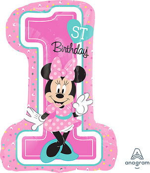 Anagram 28" Minnie Mouse 1st Birthday Balloon