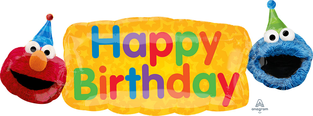 Anagram 42" Sesame Street Happy Birthday Banner Balloon
