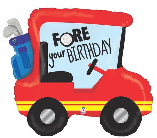 Betallic 34" Golf Cart Birthday Balloon