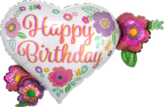 Anagram 27" Happy Birthday Floral Balloon