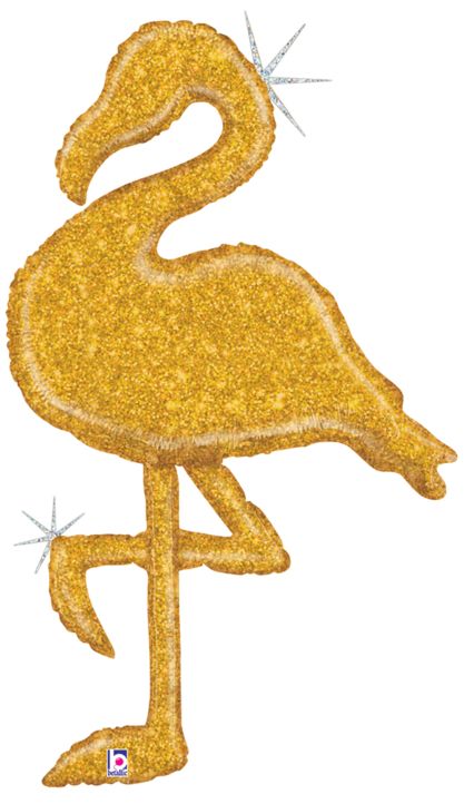Betallic 53" Gold Glitter Flamingo Balloon