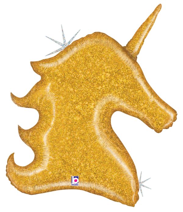 Betallic 38" Glitter Gold Unicorn Balloon