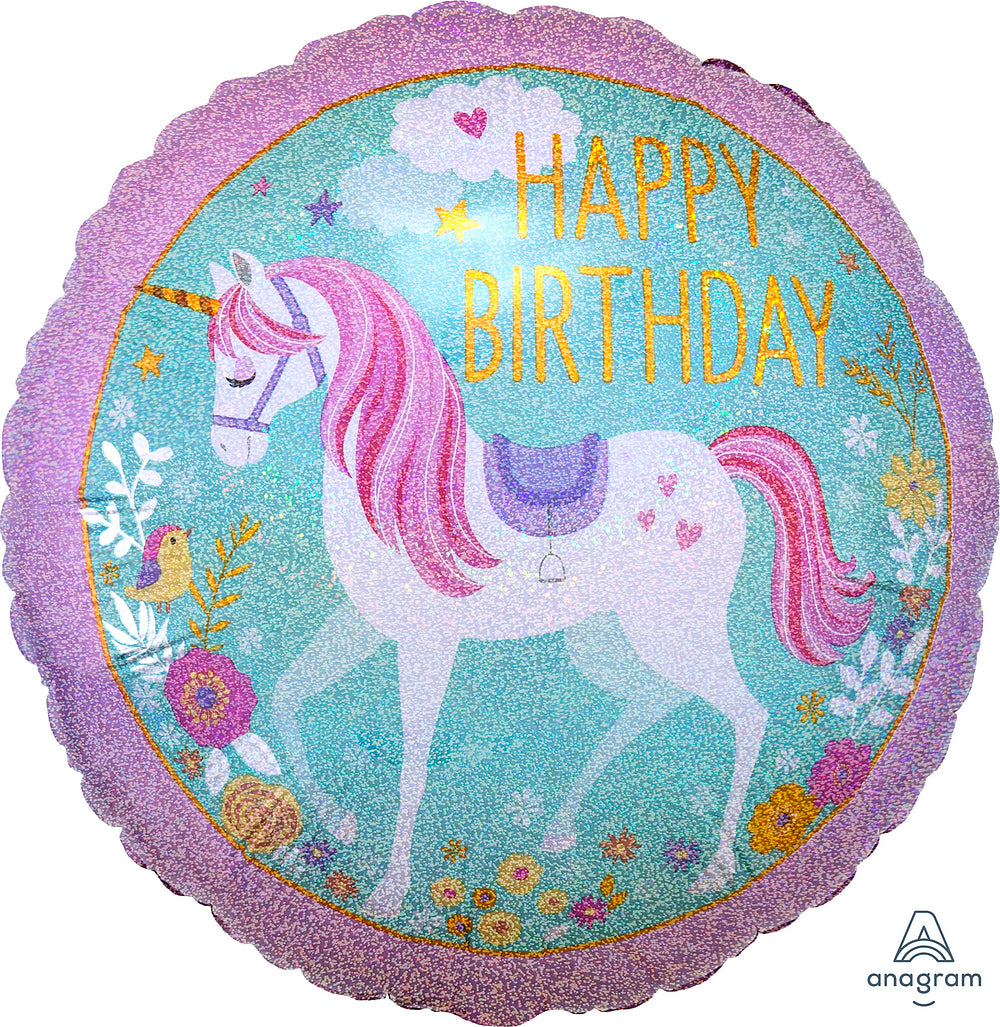 Anagram 18" Magical Unicorn Happy Birthday Balloon