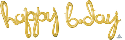 Anagram happy b.day Phrase Gold Balloons