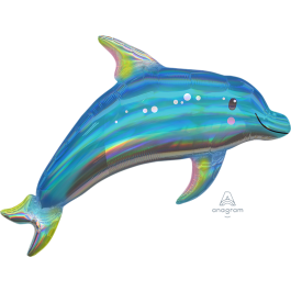 Anagram 29" Iridescent Blue Dolphin Balloon