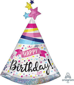 Anagram 36" Happy Birthday Sparkle Hat Balloon