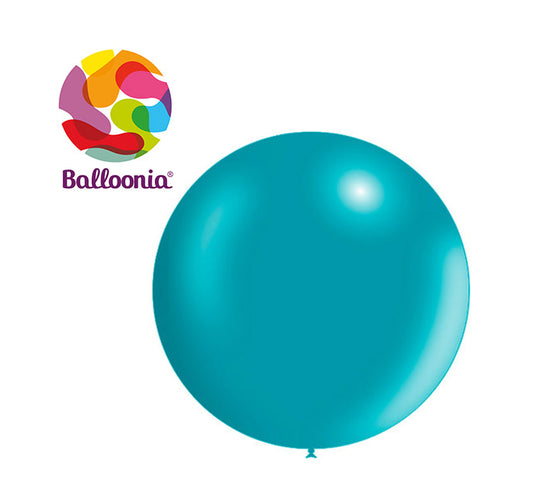 Balloonia 2ft Metallic Latex Turquoise 5ct