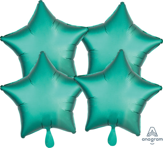 Anagram 19" Satin Luxe Jade Star Balloon 4ct
