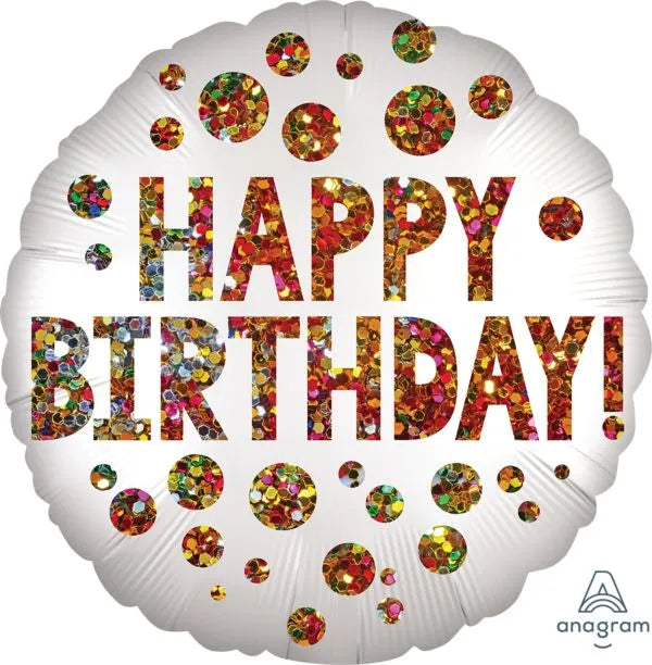 Anagram 28" Happy Birthday Satin Sequins Balloon