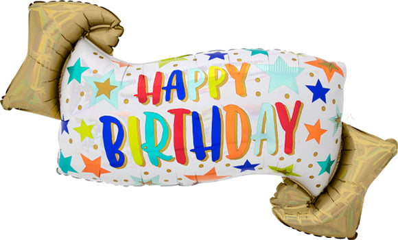 Anagram 39" Happy Birthday Banner Foil Balloon