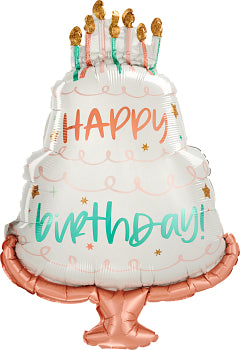 Anagram 28" Happy Birthday Cake Foil Balloon