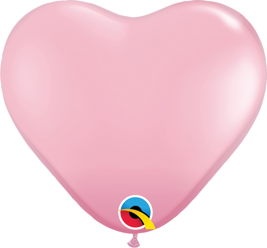 Qualtex 11" Pink Heart Latex Balloon 100ct