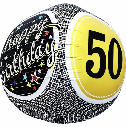 North Star 17" 50th Happy Birthday 3D Foil Balloon 1pc