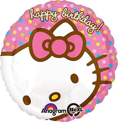 Angram 18" Hello Kitty Poka Dot Happy Birthday Balloon
