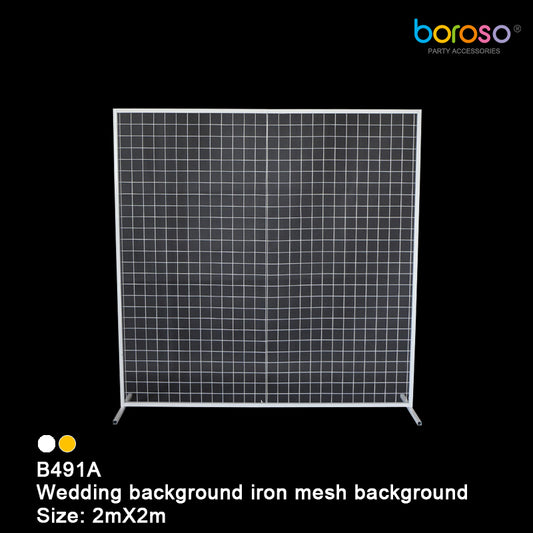 Borosino B491 Wedding background iron mesh background-White