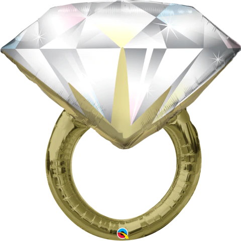 Qualatex 37" Gold Diamond Wedding Ring Balloon