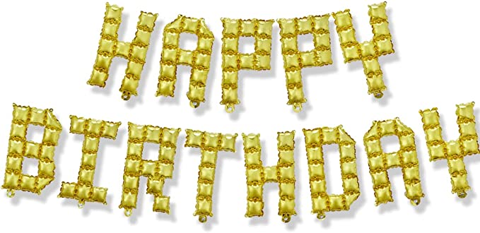 Winner Party 16" Gold Lego Happy Birthday Banner