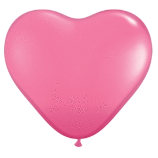 Qualatex 6" Rose Heart Latex Balloon 100ct