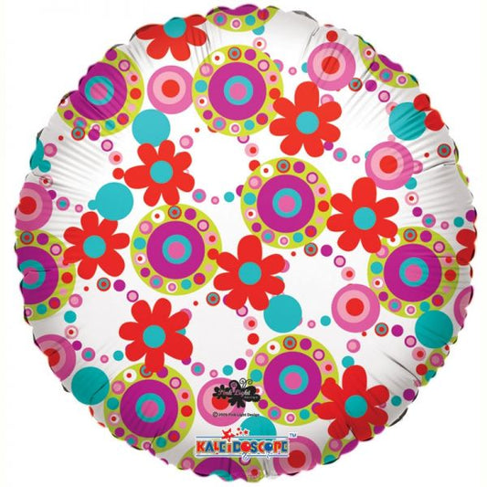 Conver USA 18" Flowers Mix Colors White Balloon