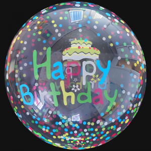 Winner Party 21" Happy Birthday with Cake Bubble Balloon