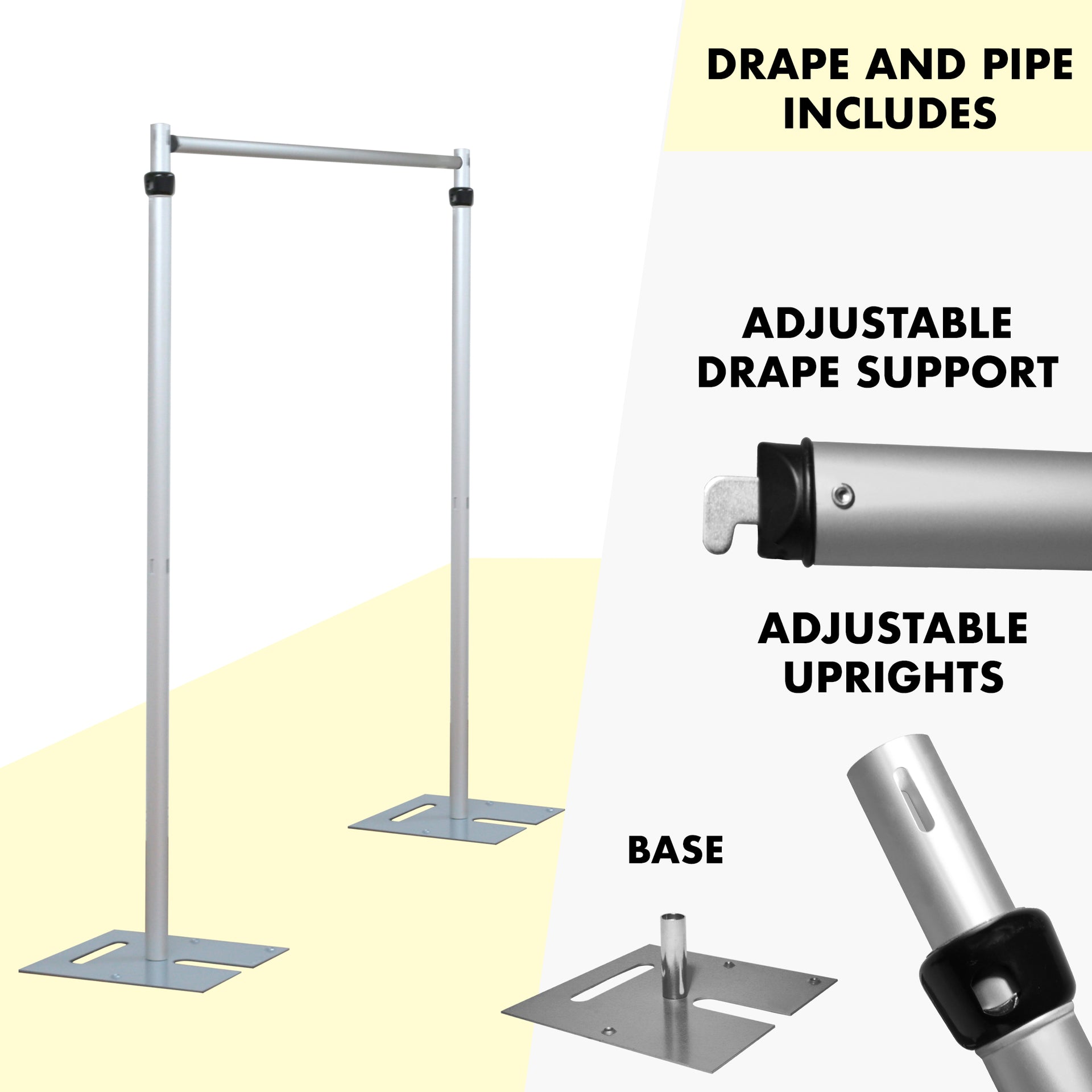Up to 20'H x 14'W - - Adjustable Heavy Duty Pipe & Drape kit