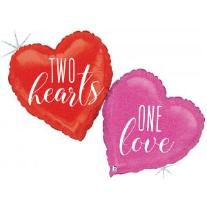 Betallic 41″ Two Hearts One Love Holographic Foil Balloon