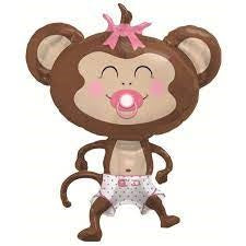 North Star 41" Baby Monkey Girl Foil Balloon 1ct