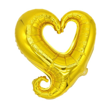 Winner Party 14" Gold Hollow Hook Heart Balloon