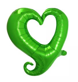 Winner Party 18" Green Hook Heart Balloon 3pc