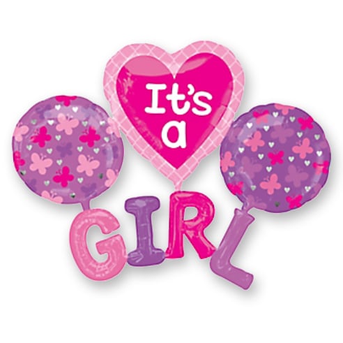 Anagram 51" It's A Girl Balloon Bouquet 1pc