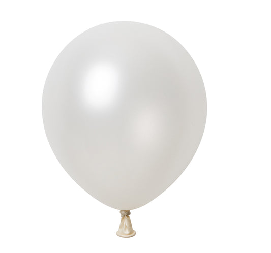 Winntex Premium 12" Metallic White Latex Balloon 100ct