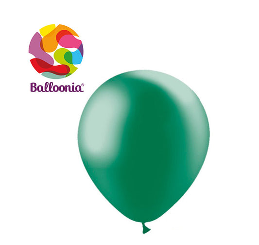 Balloonia 10" Metallic Forest Green Latex Balloons - 100ct
