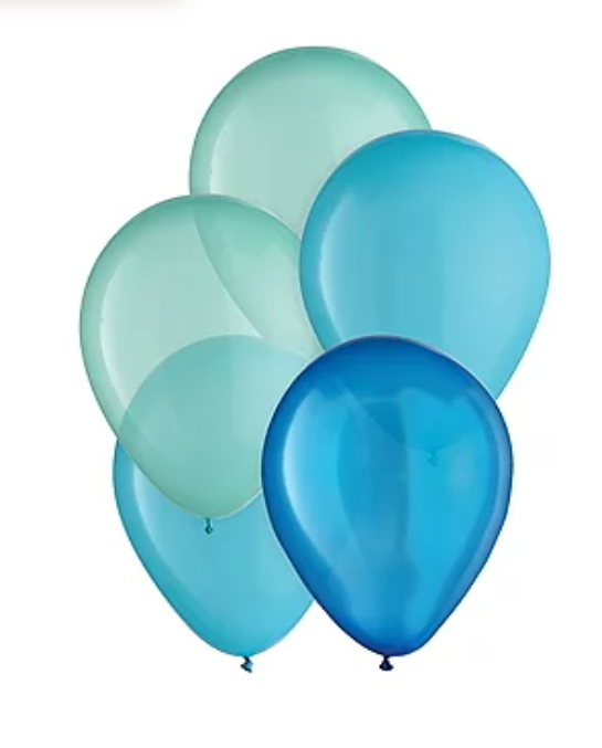 Amscan 5" Aqua 3-Color Mix Balloons 25ct