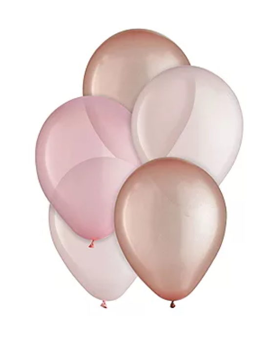 Amscan 5" Rose Gold 3-Color Mix Balloons 25ct