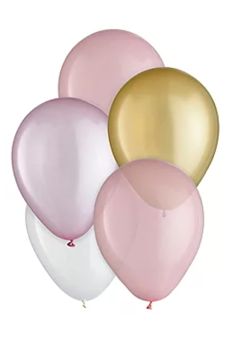 Amscan 5" Pastel Pink 3-Color Mix Balloons 25ct