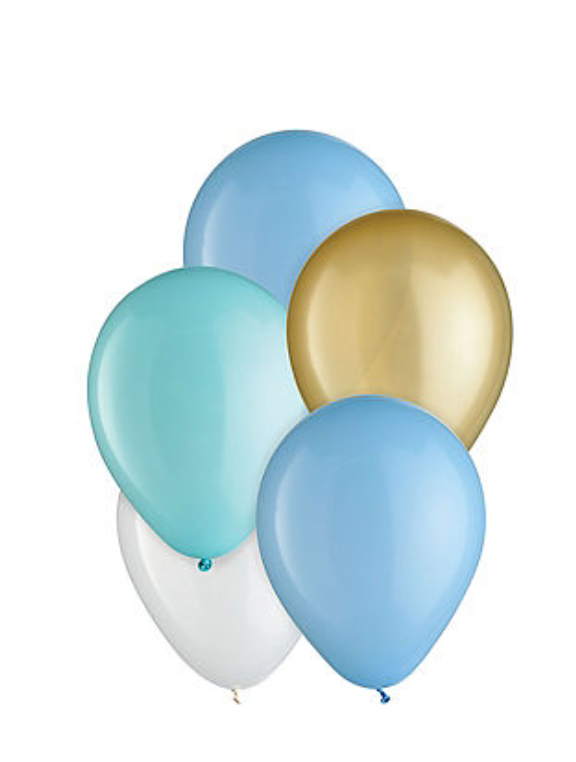 Amscan 5" Pastel Blue 3-Color Mix Balloons 25ct