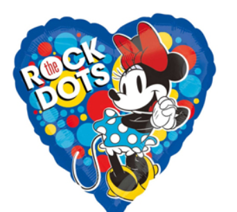 Anagram 18" Minnie Mouse Rock the Dots Heart Balloon