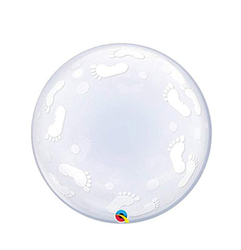 Qualatex 22" Baby Footprints Bubble Balloon