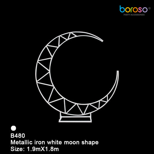 B480W Metallic iron White moon shape 1CT