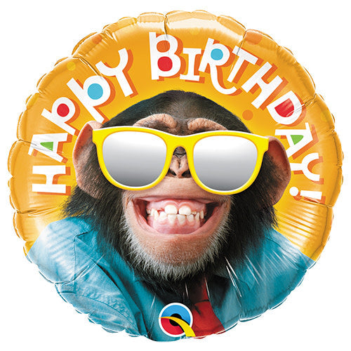Qualatex 18" Happy Birthday Chimp Balloon