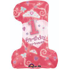 Anagram 28" 1st Birthday Princess Balloon