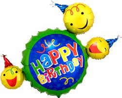 Anagram 36" Happy Birthday Smiley Faces Foil Balloon