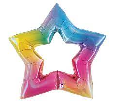 Betallic 44" Linking Opal Rainbow Star Balloon