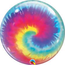 Qualatex 22" Tie Dye Swirls Bubble balloon