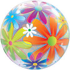 Qualatex  22" Fanciful Flowers Bubble Balloon